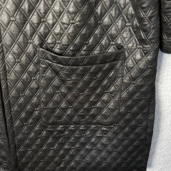 NYCC New York Clothing Co. Jacket Womens XL Black Embossed Long Open‎ Jacket - Picture 7 of 11